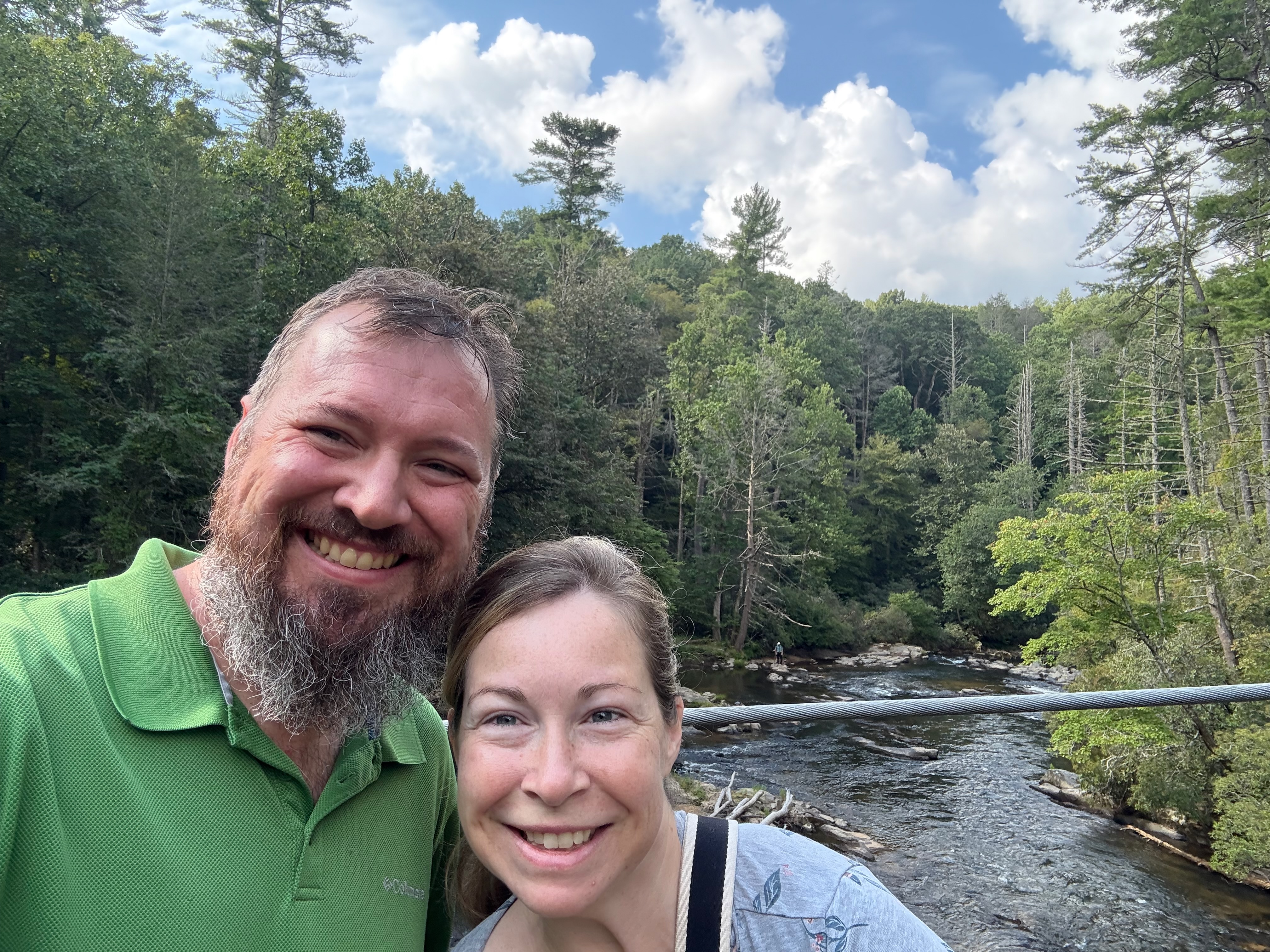 Nick and Alex at Swinging Bridge on Toccoa River
