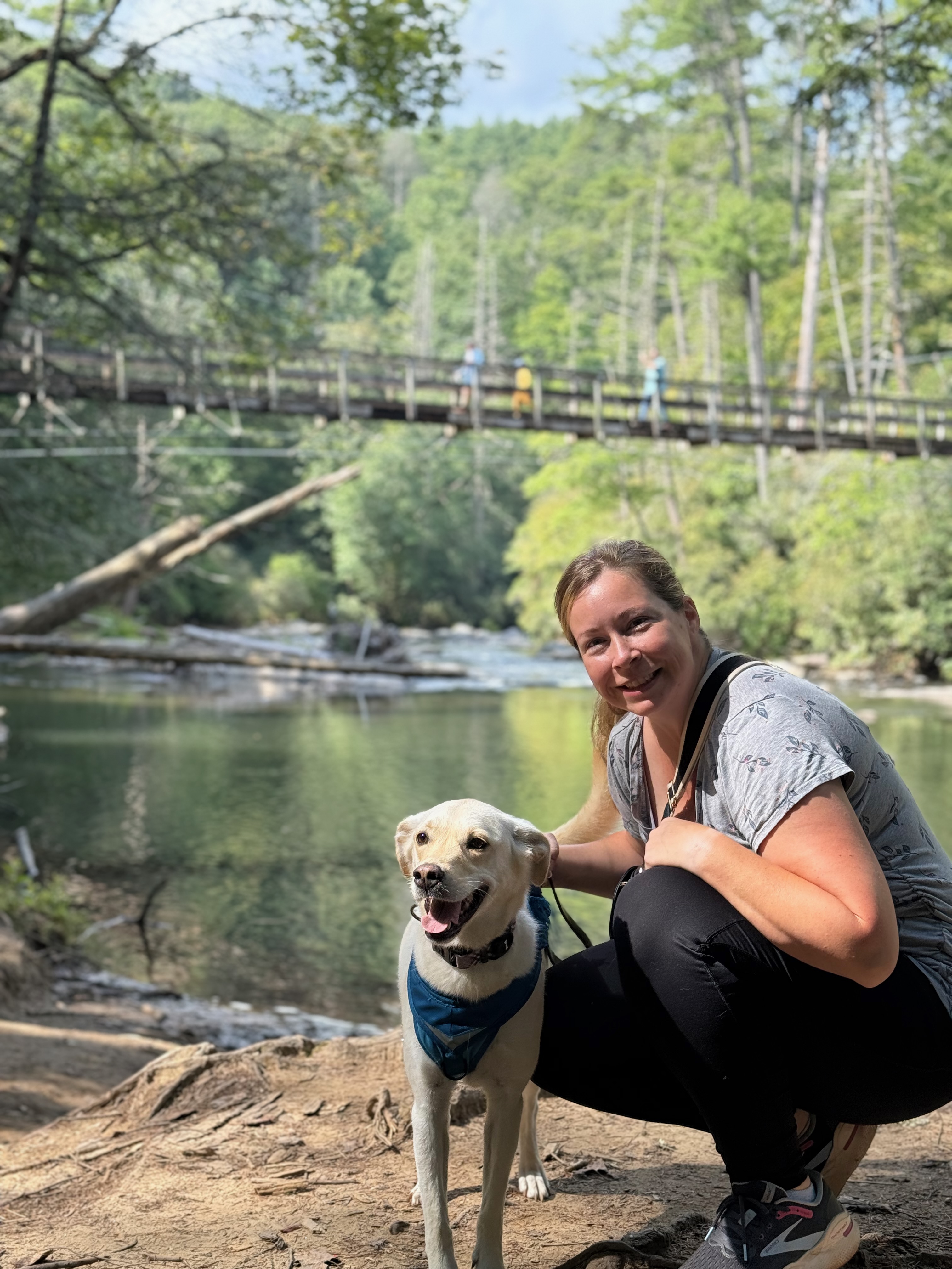 Alex and Ellajay at the Swinging Bridge on the Toccoa River